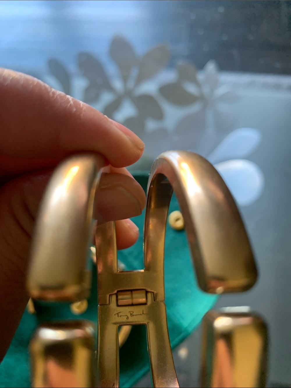 Tory Burch Gold Tone Wide Cuff Bracelet Watch - Picture 5 of 5
